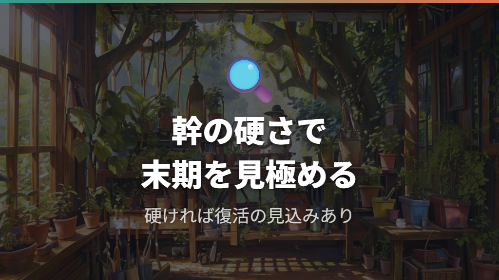 末期かどうかを確認する幹と根のチェックポイント