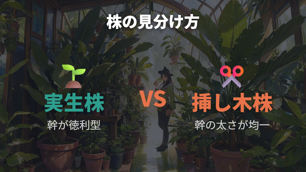 実生株と挿し木株の見分け方
