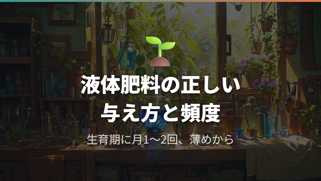 液体肥料の与え方と長期栽培での栄養管理