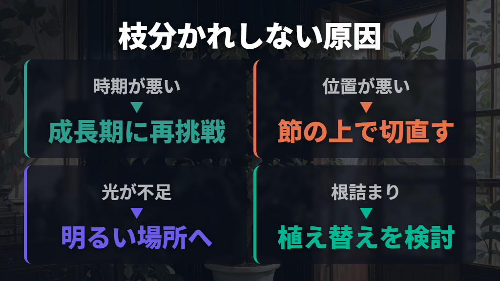 枝分かれしないときの原因と対処法