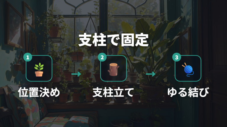 支柱で固定する曲げ方で形を安定させる