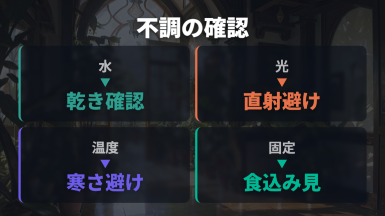 束ねた後に枯れる原因は水・光・温度を順に見る