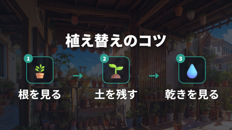 植え替え時に赤玉土を使うコツは根を傷めすぎないこと