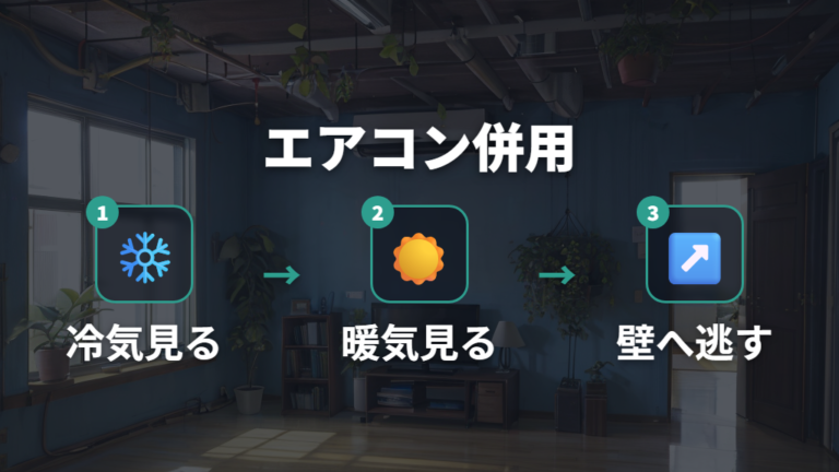 サーキュレーターの置き場所はエアコン併用時に見直す