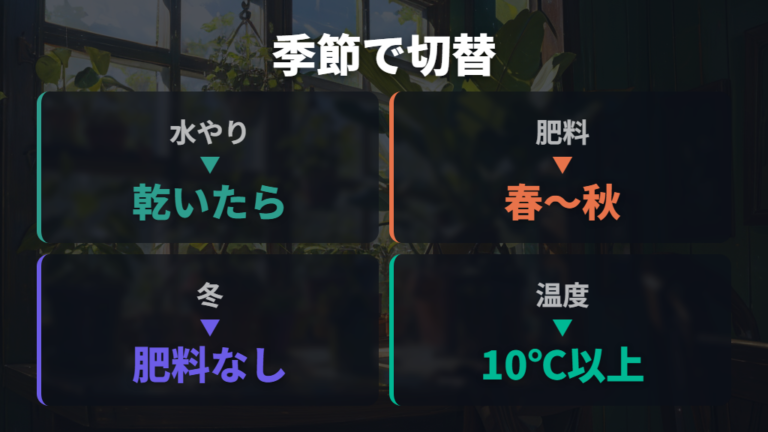 季節別の運用は肥料と温度管理を足して考える