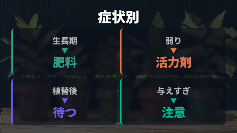 肥料と活力剤の違いと使い分けを症状別に考える