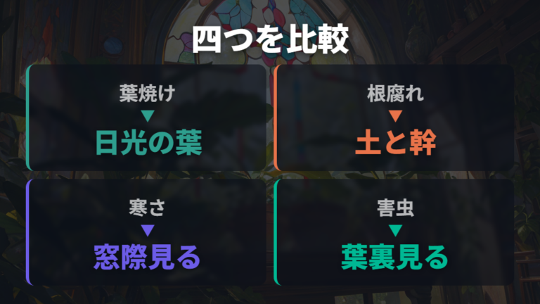 葉が茶色くなる別原因を葉焼けと比較する