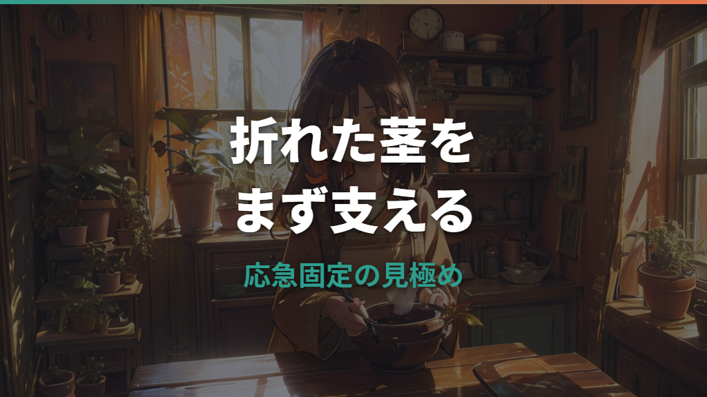 観葉植物の茎が折れたらセロテープで直せる？固定と切る判断を解説