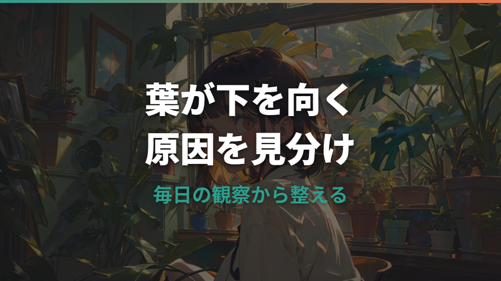 モンステラの葉が下を向く原因は水不足?根腐れ?見分け方と復活の対処法