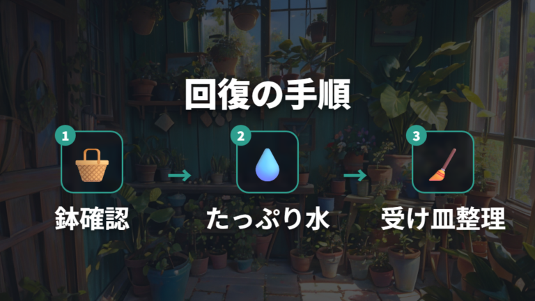 水やりで回復させるコツは乾いた鉢にたっぷり与えること