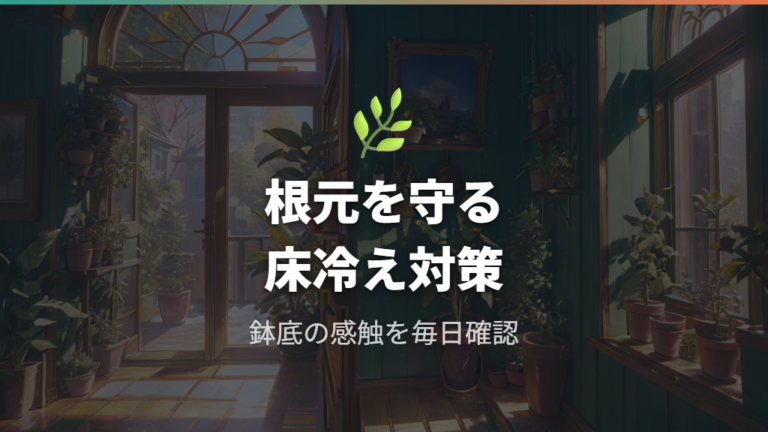 鉢を囲って寒さを防ぐコツは根元と床冷えを意識する