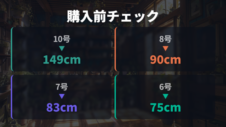購入前に見るべきポイントは号数・高さ・実物確認