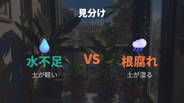 水やりと根腐れの見分け方を土と鉢で比べる