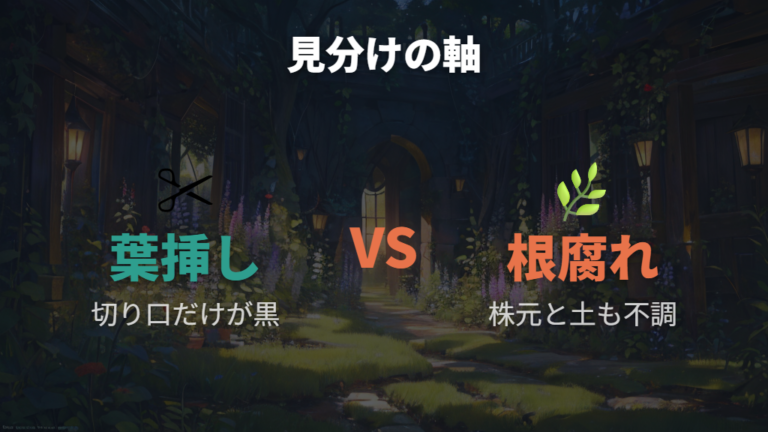 根腐れとの見分け方は葉・株元・土のサインで判断する
