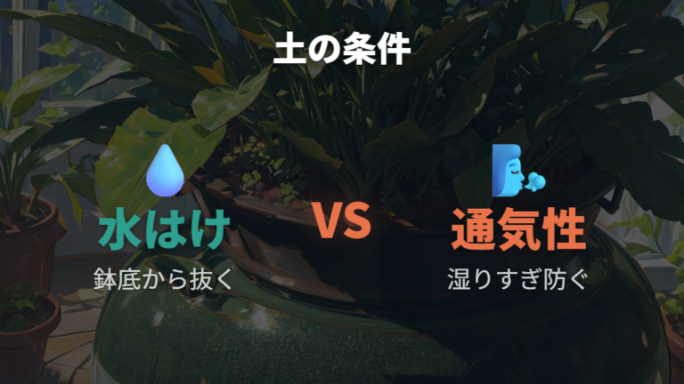 観葉植物に合う土の条件は水はけと通気性