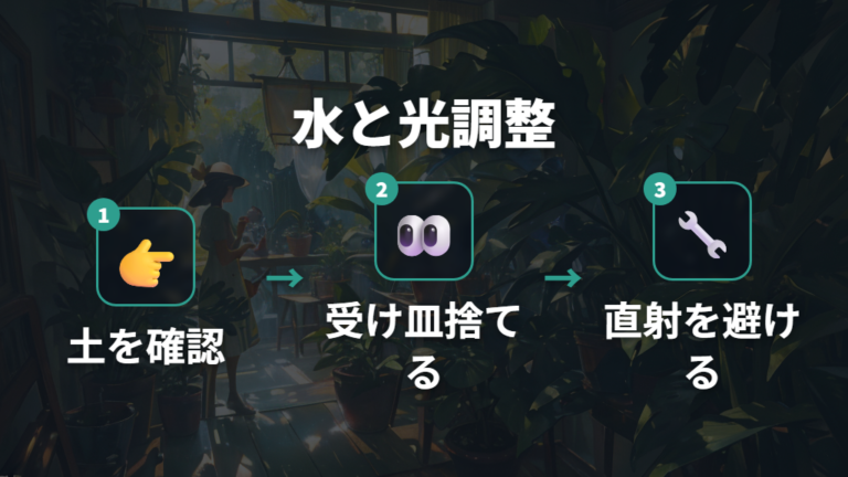 水やりと日当たりの見直しで根と葉の負担を減らす