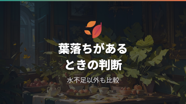 葉落ちを伴うときの注意点は水切れ以外も疑うこと