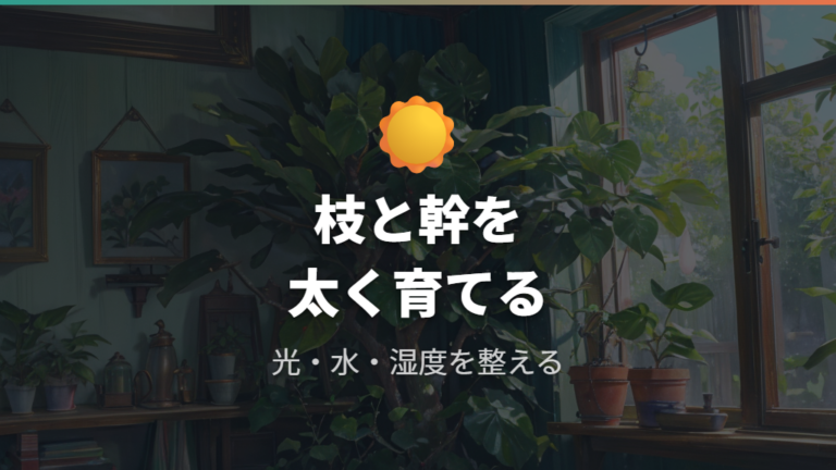 枝や幹を太く育てる管理は光・水・湿度と生育期の施肥も見る