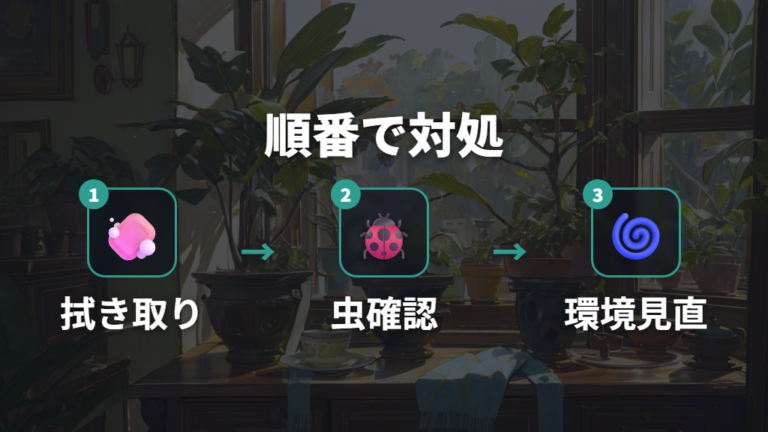 樹液の拭き取りと対処法を順番に進める