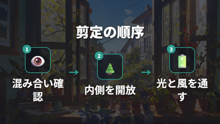 剪定で株元に光と風を通しやすくする方法