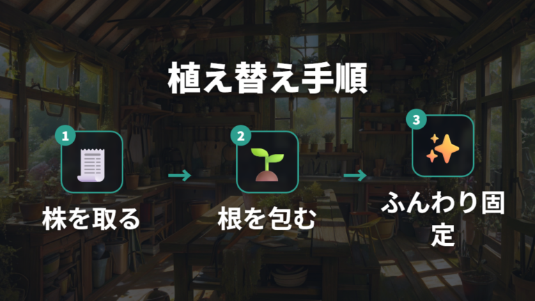 水苔で植え替える手順を順番に押さえる