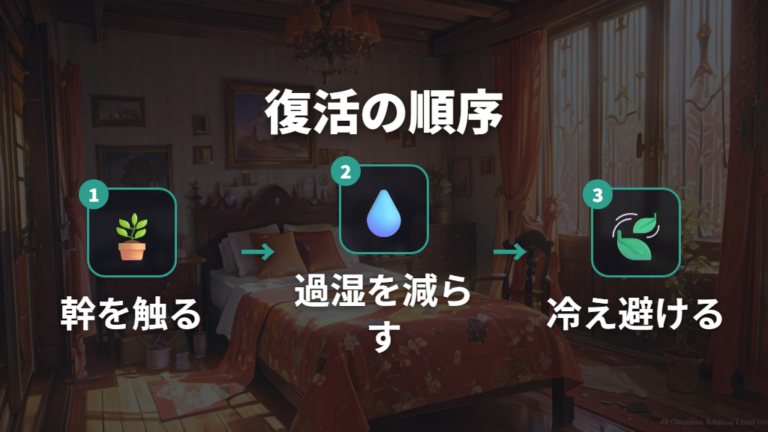 枯れかけから復活させる方法は環境を整えて待つ