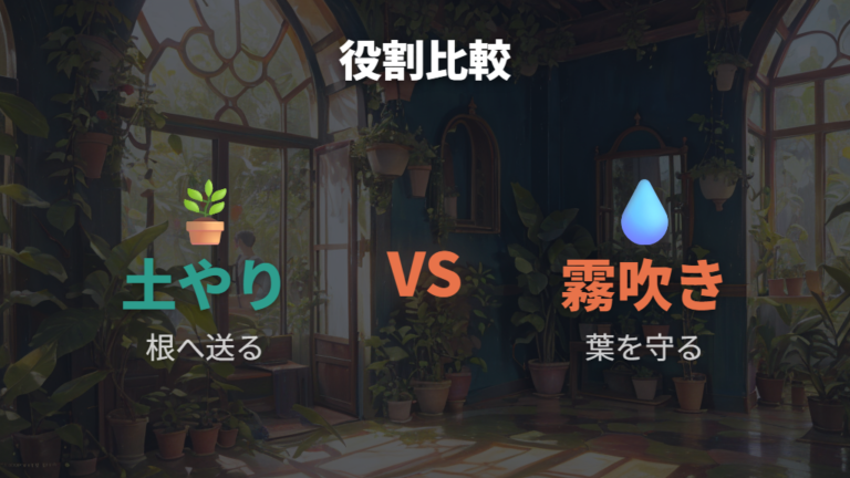 霧吹きは水やりの代わりになるかを役割で分ける