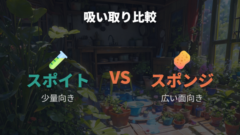 動かせない鉢の排水アイデアはスポイトやスポンジを使う