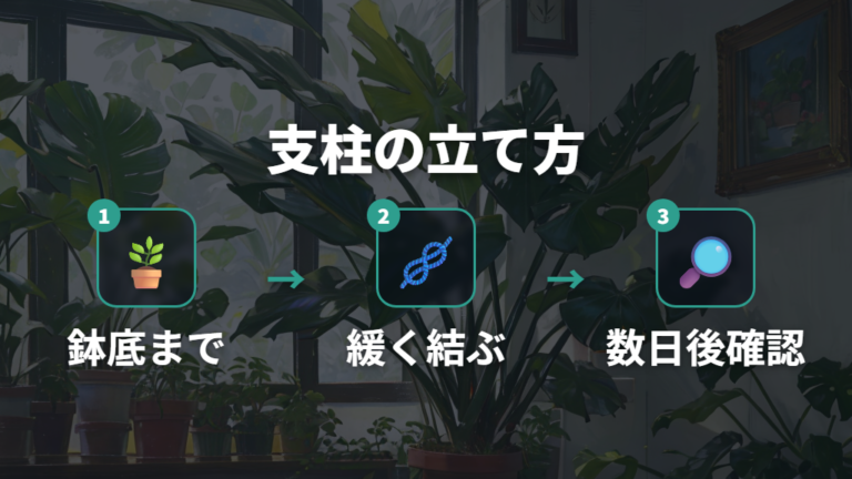支柱で倒れや折れを防ぐ立て方