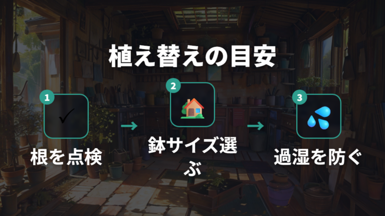 植え替えで生育を促す目安は根詰まりと鉢サイズ