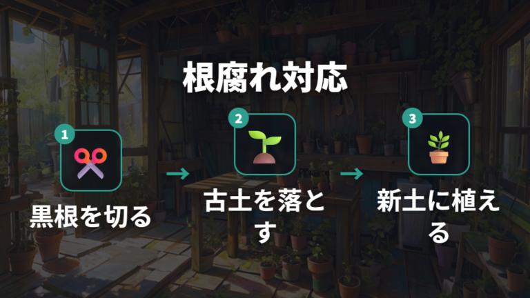 根腐れした場合の復活手順は植え替えで土をリセットする