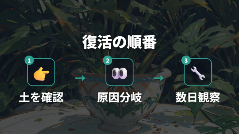 垂れた葉を復活させる方法は原因別に順番を変える