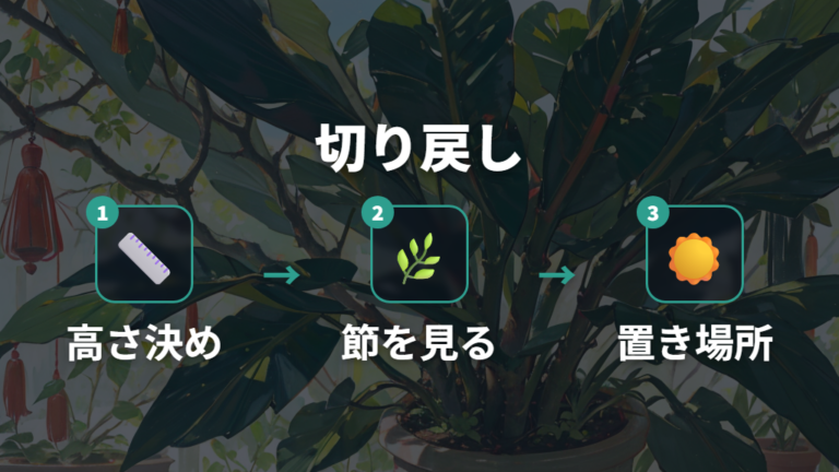 切り戻しで樹形を整え、太く育ちやすい環境を作る