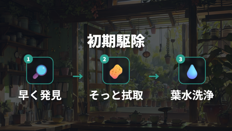 害虫を見つけたときの駆除方法は早めに拭き取る