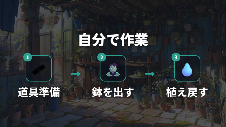 自分で植え替える手順と道具をそろえる