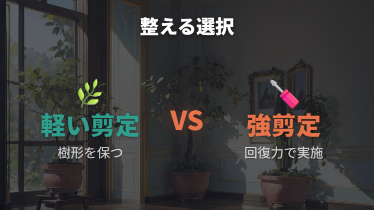 強めの剪定は細い枝の仕立て直しに必要なときだけ考える
