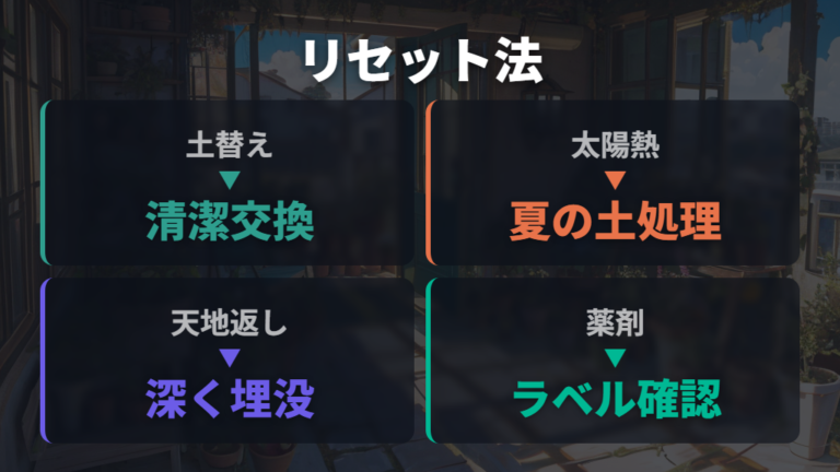 土壌消毒と鉢のリセット方法を選ぶ