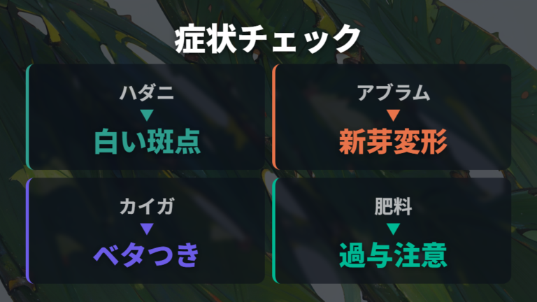 病害虫や肥料過多が疑われるサイン
