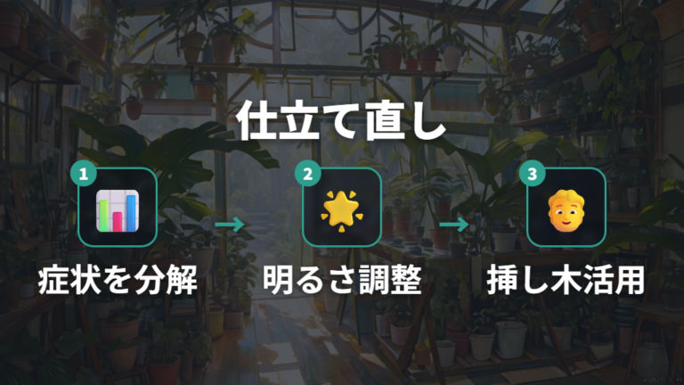 成長しない株は環境確認後に仕立て直す