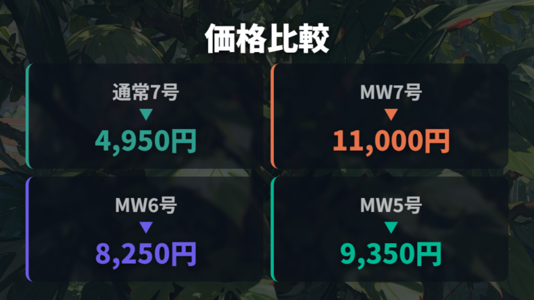 価格に見合う希少性と魅力を通常パキラと比べる