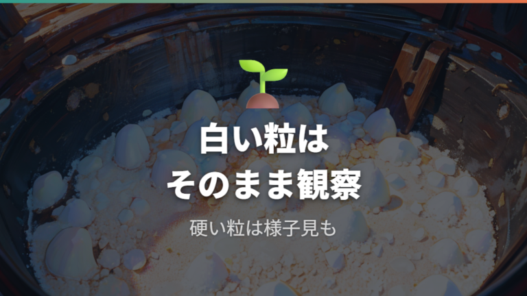 そのままでよい白い粒の判断基準を確認する