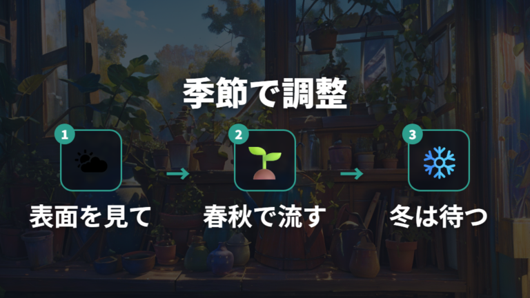 赤玉土の乾き方と水やりは季節で見極める