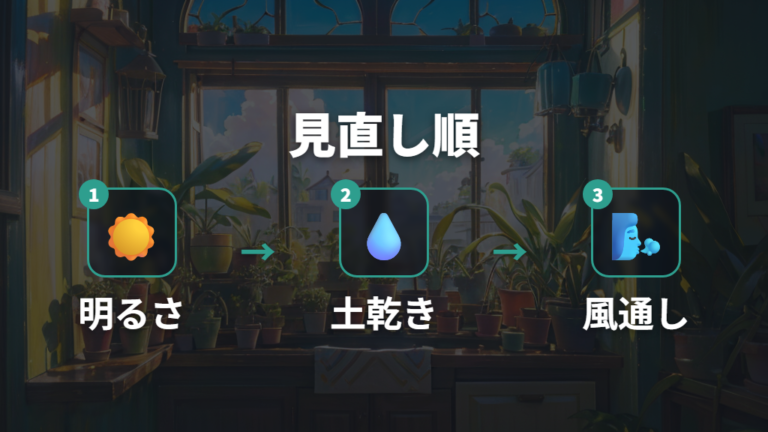 水やりと日当たりの見直しで光不足と蒸れを避ける