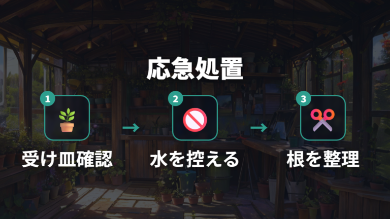 根腐れが疑われるときは追加の水やりを控えて状態を切り分ける