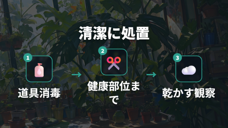 傷んだ新芽の処置方法は清潔に切って乾かす
