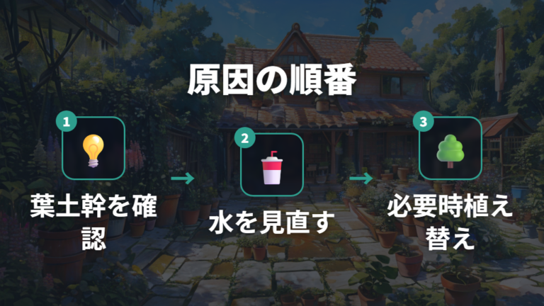 しなしな葉を復活させる手順は原因確認から始める