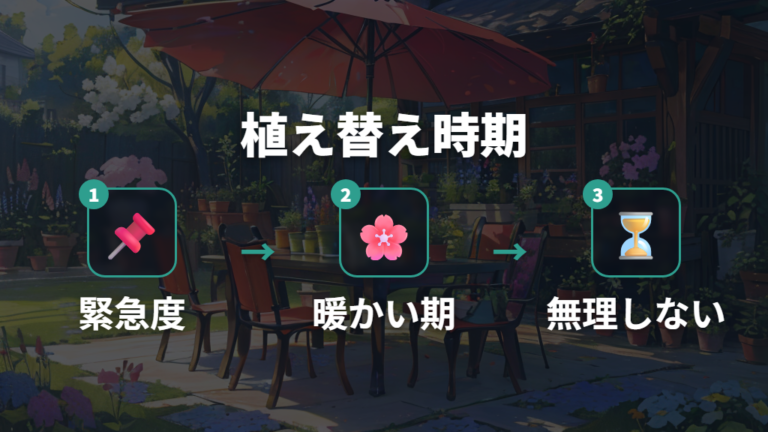 植え替えに適した時期は暖かい生育期を選ぶ