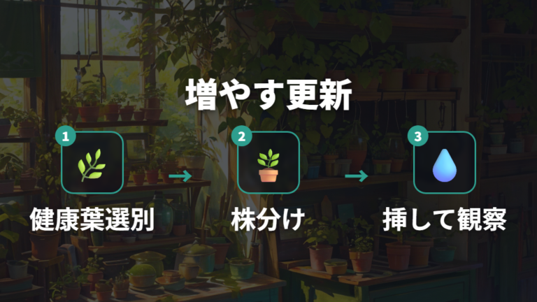株分けや葉挿しで増やす方法は寿命の更新にも使える