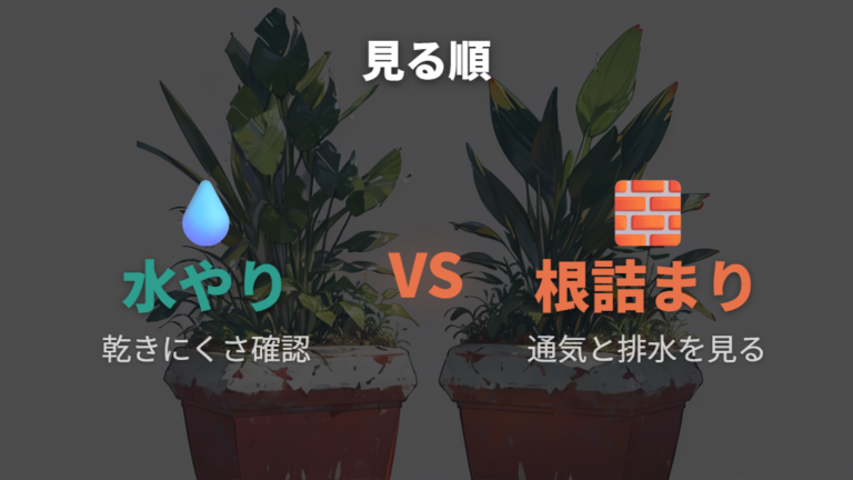 同じ失敗を防ぐには水やりと根詰まりのどっちを見直す?
