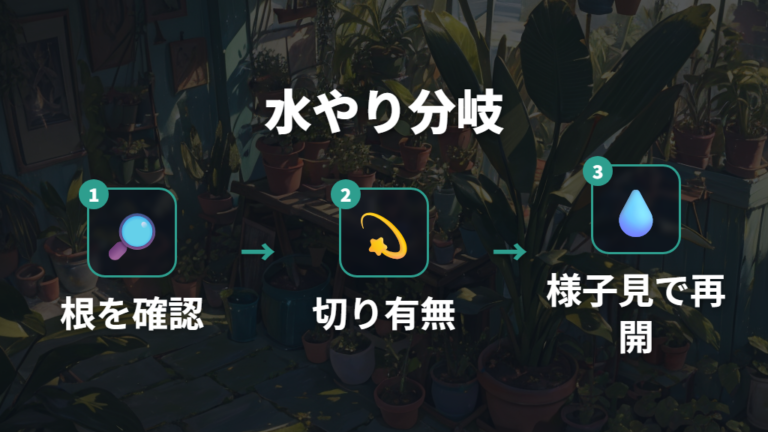 植え替え後の水やりと管理は切り口があるかで分ける